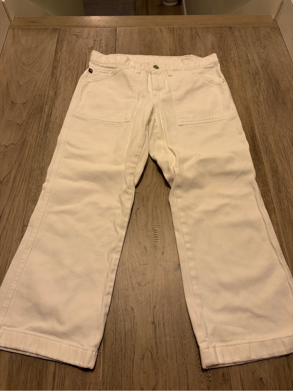 White  Wide-Leg Utility Pants